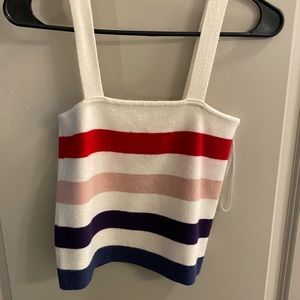 Cropped striped tank top